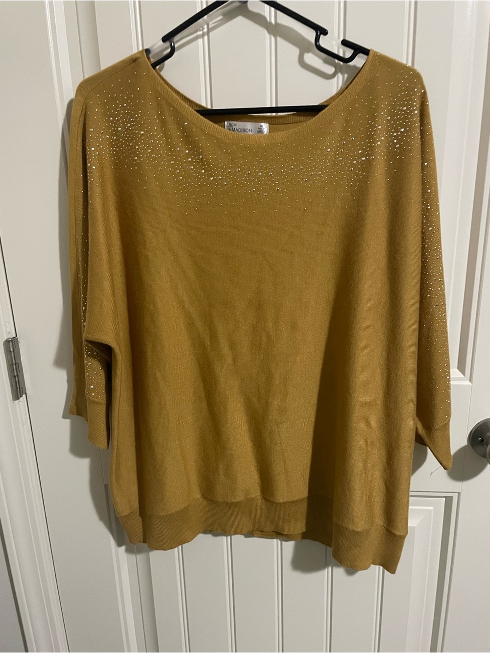 89th & Madison Mustard Studded Knit Sweater - Picture 3 of 8